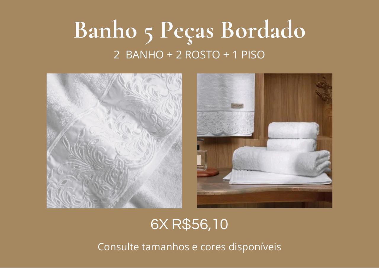 Banho 5 Peças Bordado