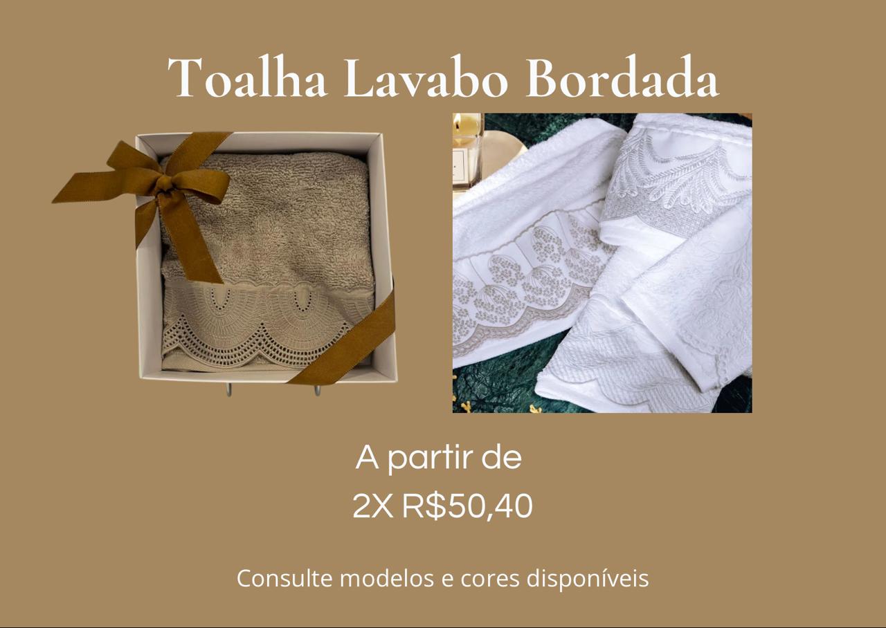 Toalha Lavabo Bordada